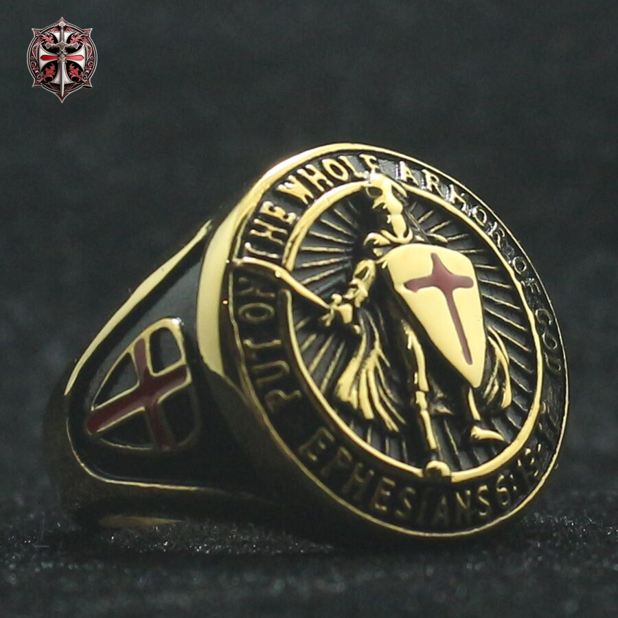 Bague Armure Templier Or
