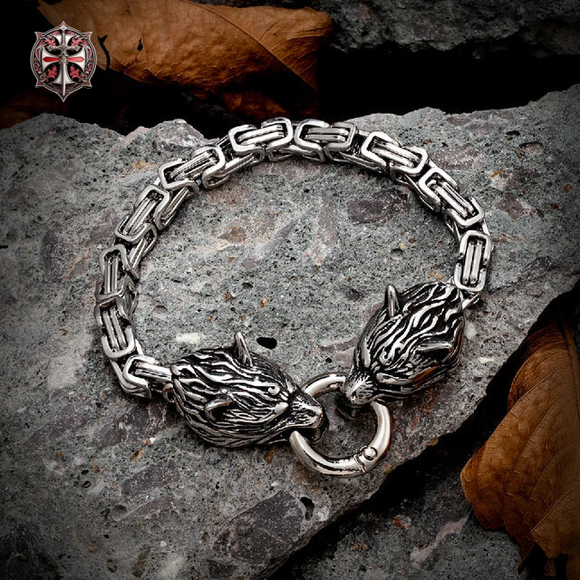 Bracelet Tête de Loup Viking