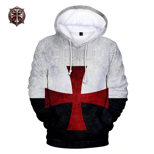 Pull à Capuche Croix Templier