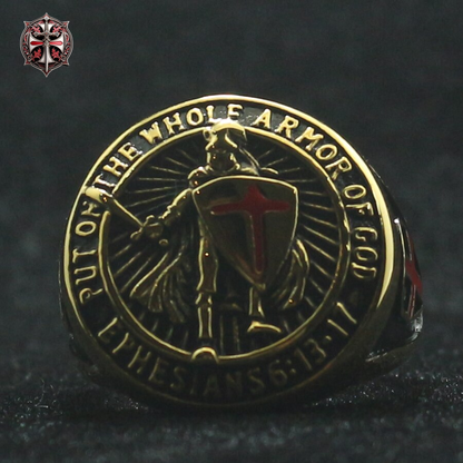 Bague Armure Templier Or