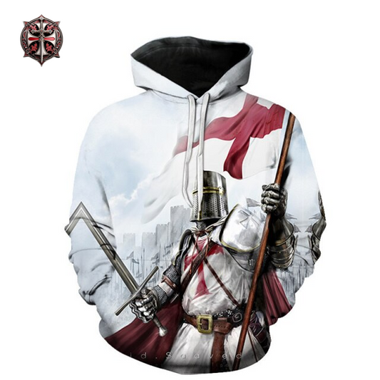 Pull à Capuche Bannière Templier