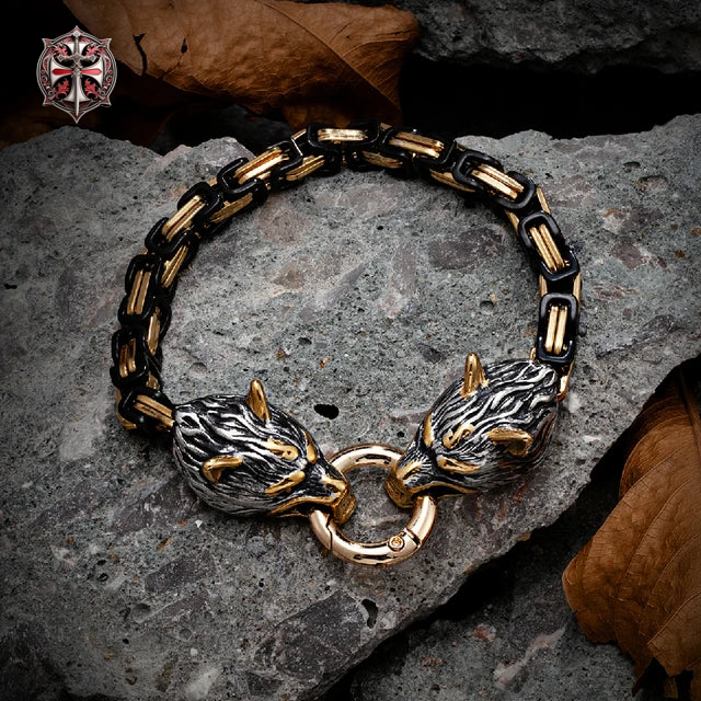 Bracelet Tête de Loup Viking