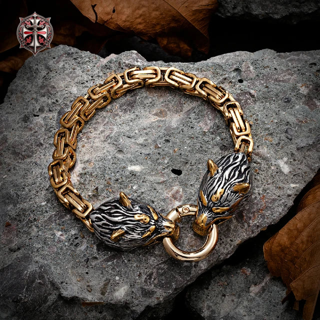 Bracelet Tête de Loup Viking